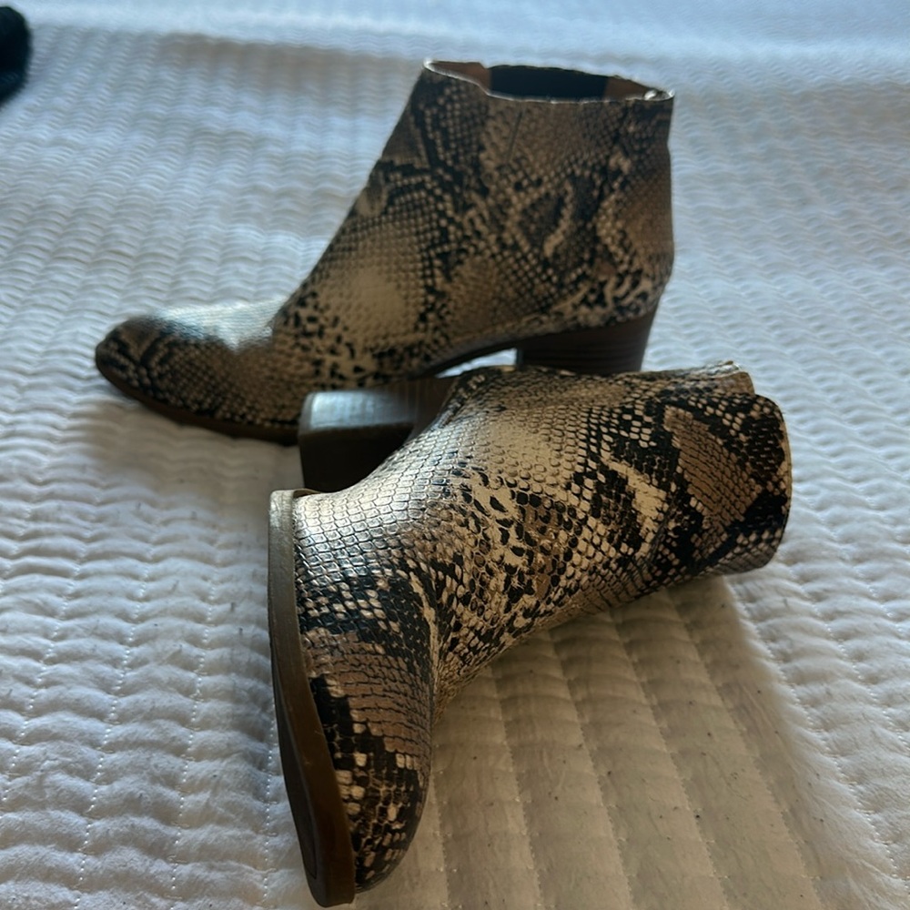 Snake-Skin Ankle Booties